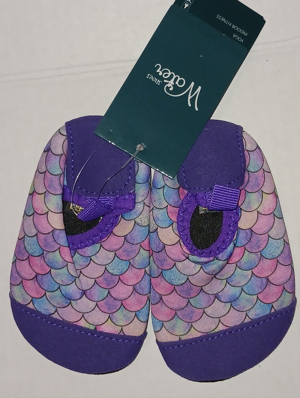 Baby Water Shoes Blue Rainbow Mermaid Print Size 18/19 , 4-3/4in Long NWT